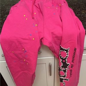 Pink Sp5der sweatpants